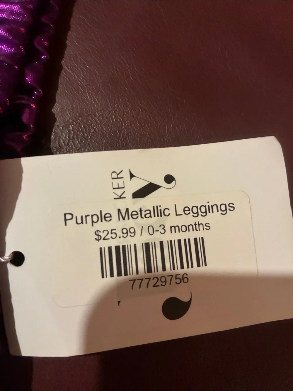 Carter's Metallic Magenta Purple Leggings